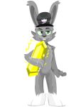  anthro bavillabunn3 clothing digital_media_(artwork) fur gem hat headgear headwear hi_res lagomorph leporid looking_at_viewer male mammal nude rabbit smile solo whattheflup 