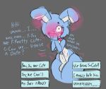  absurd_res animatronic anthro balls blue_body blue_hair blush bow_tie covering covering_mouth cumlord dialogue erection eyelashes five_nights_at_freddy&#039;s five_nights_at_freddy&#039;s_2 freckles genitals green_eyes grey_background hair hair_over_eye hi_res lagomorph leporid looking_at_viewer machine male mammal nude one_eye_obstructed penis rabbit robot rosy_cheeks scottgames simple_background solo talking_to_viewer text thick_thighs toy_bonnie_(fnaf) white_body wide_hips 