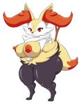  anthro areola big_breasts big_butt black_pupils braixen breasts butt dipstick_tail featureless_crotch female generation_6_pokemon hi_res huge_breasts huge_butt huge_thighs inner_ear_fluff looking_at_viewer markings multicolored_body nintendo nipples nude orange_areola orange_nipples pokemon pokemon_(species) pupils red_eyes smile solo tail tail_markings thegeckoninja thick_thighs tuft 