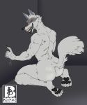  anthro butt canid canine canis claws death_(personification) death_(puss_in_boots) dreamworks male mammal mr.brapion muscular nude pawpads puss_in_boots_the_last_wish shirtless_male solo tail teeth_showing teratophilia wolf 