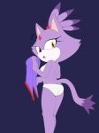  anthro blaze_the_cat blush butt clothed clothing domestic_cat felid feline felis female hi_res mammal neo_x6 panties sega solo sonic_the_hedgehog_(series) topless underwear 