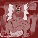  3_toes 54321awesome abdominal_bulge anthro bat belly big_belly big_breasts breasts feet female hi_res mammal monochrome multiple_prey same_size toes unwilling_prey vore willing_pred 