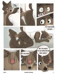  absurd_res anal anthro balls bed bodily_fluids body_hair bottomless brown_body brown_fur butt canid canine canis clothed clothing comic dialogue domestic_dog duo echto english_text father father_and_child father_and_son foreskin fur furniture genital_fluids genitals hi_res humanoid_genitalia humanoid_penis incest_(lore) leaking_precum male male/male mammal nude oral parent parent_and_child parent_and_son penis precum raised_tail reach_around retracted_foreskin rimming sex shirt son tail tank_top text topwear 