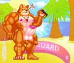  absurd_res animated annoyed anthro beach canid canine digital_media_(artwork) erection eyewear fox fox_mccloud genitals guard hi_res loop male mammal morinetsu muscular muscular_anthro nintendo palm_tree penis pixel_(artwork) pixel_animation plant sea seaside solo star_fox sunglasses tree water whistle 