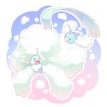  :d ahoge altaria bird closed_mouth commentary_request evolutionary_line fluffy highres mega_altaria mega_pokemon no_humans open_mouth outline pokemon pokemon_(creature) putto smile swablu tongue 