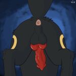  1:1 animated anus eeveelution feral forbiddenlight generation_2_pokemon genitals male nintendo penis pokemon pokemon_(species) short_playtime solo umbreon 