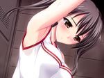 1girl armpit armpits blush character_request game_cg kominami_mao mainichi_ga_m sweat 
