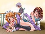  asahina_mikuru barefoot feet foot_lick foot_licking licking nagato_yuki saliva suzumiya_haruhi suzumiya_haruhi_no_yuuutsu toes yuri 