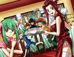  akiza akiza_izinski breasts chef china_dress chinese_clothes cleavage crow_hogan dress food fudou_yuusei izayoi_aki jack_atlas leo lua luca luna restaurant rua ruka waitress yu-gi-oh! yugioh_5d&#039;s yuu-gi-ou_5d's 