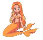  long_hair lowres mermaid mermaid_melody_pichi_pichi_pitch monster_girl orange_eyes orange_hair seira_(mermaid_melody_pichi_pichi_pitch) shell shell_bikini 