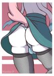  anthro balls_in_panties blue_body blue_fur bottomwear butt clothed clothing clothing_lift crossdressing eeveelution fur generation_6_pokemon legwear male multicolored_body multicolored_fur multicolored_ribbon nante-p nintendo panties partially_clothed pink_body pink_fur pink_tail pokemon pokemon_(species) presenting presenting_balls presenting_hindquarters raised_bottomwear raised_clothing raised_skirt raised_tail simple_background skirt skirt_lift solo standing stockings sylveon tail tail_under_skirt thick_thighs thigh_highs topless underwear white_body white_fur 