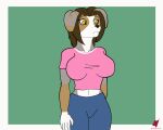  animated anthro big_breasts boob_drop breasts canid canine clothing exposed_breasts female harkrun hi_res looking_at_viewer mammal nipples shirt solo t-shirt tits_out topwear 