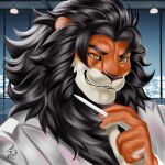  bust_portrait felid feline hi_res icon lion male mammal painting pantherine portrait soyanum 