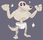  &lt;3 anthro barefoot bone briefs clothed clothing feet goronic grey_background grey_sclera heart_nose male orange_eyes simple_background skeleton solo sparkles tighty_whities topless underwear white_briefs white_clothing white_underwear 