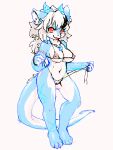  absurd_res anthro arisel_uwu bikini clothing dragon female hi_res red_eyes solo swimwear wolflong_(character) 