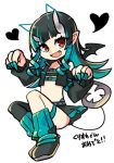  1girl 774_inc. bangs belt beltbra black_footwear black_hair black_jacket black_skirt blue_belt blue_hair blue_nails blue_panties blue_socks chest_belt clothing_cutout commentary_request cropped_jacket demon_girl demon_horns demon_tail drawn_ears fangs fingernails flat_chest full_body heart highleg highleg_panties horns jacket kyousei_leica long_hair long_sleeves looking_at_viewer multicolored_hair open_clothes open_jacket open_mouth panties pointy_ears red_eyes sharp_fingernails shishio_chris shoes shoulder_cutout simple_background single_thighhigh skirt smile socks solo sugar_lyric tail thighhighs translation_request transparent_background two-tone_hair underwear virtual_youtuber 