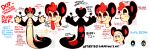  ambiguous_gender black_body blue_sclera blue_spots description fabric_creature hair head_tuft hi_res model_sheet no_pawpads optibyte patchwork_creature red_hair red_spots serpentine simple_background smile solo spiral_eyes spots text tongue tongue_out tuft watermark white_background white_body white_underside 