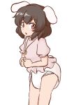  animal_humanoid collar diaper female hair humanoid jewelry lagomorph lagomorph_humanoid leporid_humanoid mammal mammal_humanoid mizusoba necklace open_mouth rabbit_humanoid short_hair solo tewi_inaba touhou young 