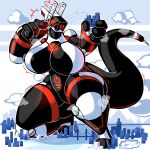  aircraft airplane anthro baronflint big_breasts big_butt big_tail body_size_growth breasts butt city cloud dragon female growth huge_breasts huge_butt huge_thighs machine macro multicolored_body outside plant red_eyes robot size_transformation solo tail thick_thighs transformation wide_hips 