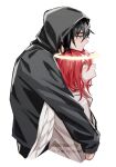  2boys angel_devil_(chainsaw_man) angel_wings artist_name black_eyes black_hair black_hoodie chainsaw_man claireiosity closed_mouth commentary cropped_torso english_commentary feathered_wings grey_hoodie halo hayakawa_aki head_on_head head_rest highres hood hood_up hoodie hug hug_from_behind long_hair long_sleeves looking_at_another male_focus multiple_boys red_eyes red_hair simple_background upper_body white_background white_wings wings yaoi 