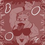  54321awesome 5_fingers anthro bear big_(disambiguation) big_breasts bra breasts clothing female fingers furry hi_res mammal monochrome muscular open_mouth underwear ursine 