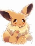  3_toes :3 ambiguous_gender big_ears blep brown_body brown_ears brown_eyes brown_fur brown_inner_ear brown_tail canid colored digital_media_(artwork) eevee feet feral fluffy fluffy_tail front_view full-length_portrait fur generation_1_pokemon hi_res kemono looking_at_viewer mammal monotone_ears multicolored_body multicolored_fur multicolored_tail neck_tuft nintendo no_sclera nude pawpads paws pink_pawpads pokemon pokemon_(species) portrait pupils quadruped raised_leg ruff shaded simple_background sitting solo suppainu tail tan_body tan_fur tan_tail toes tongue tongue_out tuft two_tone_body two_tone_fur two_tone_tail white_background white_pupils 