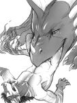  all_the_way_through anthro ao_(character) darylith dragon duo feral hair hi_res horn male male/male monochrome open_mouth scalie stripes styxandstoned teeth tongue tongue_out vore western_dragon 