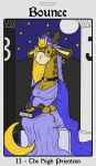  bandai_namco card clothing fortune_telling giraffe giraffid hi_res klonoa_(series) mammal moon robe run_rabbit_bounce tarot tarot_card the_high_priestess 