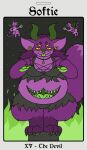  bellymaw canid canid_demon card demon fortune_telling hellhound hi_res imp mammal overweight run_rabbit_bounce tarot tarot_card 