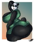  2021 absurd_res anthro bear big_breasts big_butt black_body black_fur blue_eyes breasts butt clothed clothing female fur giant_panda hi_res huge_breasts huge_butt mammal multicolored_body multicolored_fur one_eye_closed solo sueli_(joaoppereiraus) superix two_tone_body two_tone_fur white_body white_fur 