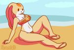  aged_up anthro beach big_breasts big_butt bikini breast_expansion breasts butt butt_expansion clothing cream_the_rabbit erect_nipples expansion female footwear hi_res nipples nokamiwd sandals seaside sega simple_background smile solo sonic_the_hedgehog_(series) sunbathing swimwear thick_thighs thigh_expansion wide_hips 
