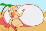  aged_up anthro beach big_breasts big_butt bikini_thong bodily_fluids breast_expansion breasts butt butt_expansion clothing cream_the_rabbit erect_nipples expansion female footwear hi_res huge_breasts huge_butt hyper hyper_breasts lactating nipples nokamiwd projectile_lactation sandals seaside sega simple_background smile solo sonic_the_hedgehog_(series) sunbathing swimwear thick_thighs thigh_expansion wide_hips 