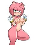  2022 3:4 amy_rose anthro areola breasts clothing eulipotyphlan female gloves green_eyes half-closed_eyes handwear hedgehog hi_res mammal mostly_nude narrowed_eyes navel nipples pink_body pink_skin redken_dex sega smile solo sonic_the_hedgehog_(series) 