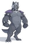  2023 adastra adastra_(series) amicus_(adastra) anthro armband barazoku beard belly biceps big_muscles bowser bracelet canid canine canis claws collar crossover digitigrade echo_project eyebrows facial_hair facial_piercing featureless_crotch fist fur fusion hair hi_res huge_muscles hybrid jewelry jrjresq koopa male mammal mario_bros musclegut muscular muscular_anthro muscular_male navel nintendo nipples nose_piercing nose_ring nude pecs piercing ring_piercing scalie shadow shoulder_pads simple_background smile solo spiked_armband spiked_bracelet spiked_collar spikes standing teeth thick_thighs tuft visual_novel white_background wolf 