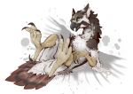  avian barefoot beak bird claws feathers feet feral foot_focus fur gryphon hi_res kredri male mythological_avian mythology nude open_mouth paws simple_background smile soles solo toe_claws toes wings 