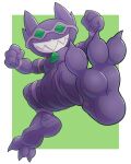  absurd_res anthro fan_character feet foot_focus generation_3_pokemon gobanire hi_res kick looking_at_viewer male nintendo paws pokemon pokemon_(species) sableye simple_background smile soles solo toes 