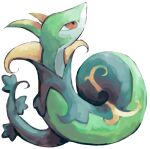  english_commentary full_body looking_up no_humans pokemon pokemon_(creature) red_eyes sailorclef serperior snake solo transparent_background 