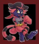  ambiguous_gender anthro clothing easel_(character) feet generation_4_pokemon generation_7_pokemon gobanire hi_res incineroar looking_at_viewer nintendo onesie paws pokemon pokemon_(species) soles solo tail toes weavile 