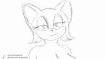  16:9 animated anthro bat bedroom_eyes big_ears bodily_fluids breasts close-up clothed clothing drooling eyelashes female hi_res lazy_sunshine lips looking_at_viewer mammal monochrome narrowed_eyes open_mouth rouge_the_bat saliva seductive sega simple_background sketch smile solo sonic_the_hedgehog_(series) thick_lips tongue tongue_out tongue_play topless tufts unfinished white_background widescreen 