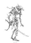  2021 animated_skeleton anthro armor asian_clothing barefoot bone chinese_clothing clothed clothing east_asian_clothing fantasy feet fully_clothed katana lamellar looking_at_viewer male mammal melee_weapon muyang_fort robe skeleton solo sword undead warrior weapon 