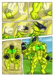 2024 3_fingers 3_toes abs animal_humanoid anthro back_spikes back_spines bandai_namco big_muscles big_pecs body_size_growth bulge bulkmon clawed_fingers claws clothing comic digimon digimon_(species) digital_drawing_(artwork) digital_media_(artwork) evolution evolution_(transformation) expansion feet fingers flexing flexing_bicep flexing_muscles gloves growth handwear hi_res horn horn_growth huge_muscles humanoid long_snout male mask muscle_growth muscular muscular_anthro muscular_male nude pecs regulartf scalie scalie_humanoid sequence size_transformation snout solo species_transformation spikes spikes_(anatomy) spines tail toe_claws toes transformation transformation_sequence transformation_through_technology vein veiny_muscles wireframe yellow_body