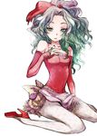  bad_id bad_pixiv_id earrings elbow_gloves final_fantasy final_fantasy_vi gloves green_eyes green_hair high_heels ironmaskbear jewelry long_hair pantyhose ponytail shoes solo tina_branford 