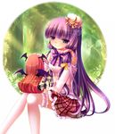  bad_id bad_pixiv_id bat_wings grandia_bing head_wings koakuma long_hair maid_headdress minigirl multiple_girls patchouli_knowledge petticoat plaid purple_eyes purple_hair red_hair skirt thighhighs touhou white_legwear wings wrist_cuffs 