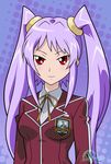 blush fujiwara_yukino highres long_hair purple_hair red_eyes school_uniform solo twintails vector_trace wslasher yuu-gi-ou yuu-gi-ou_5d's yuu-gi-ou_gx yuu-gi-ou_gx_tag_force 