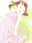  artist_request child dress kaai_yuki short_hair sleeping solo vocaloid white white_background 