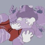 1:1 anthro arthropod belly belly_rub blue_tongue clothing hands hands_on_belly hands_on_legs hi_res insect lepidopteran male male/male moth solo sunny_furr tongue tongue_out underwear