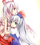  bad_id bad_pixiv_id bangs fujiwara_no_mokou holding_hands kamishirasawa_keine multiple_girls richard_(ri39p) touhou 