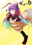  animal_ears bunny_ears byoubyou gradient_hair long_hair minigirl multicolored_hair reisen_udongein_inaba solo thighhighs touhou 