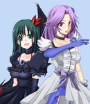  black_choker choker cosplay cure_moonlight cure_moonlight_(cosplay) dark_precure dark_precure_(cosplay) dress elbow_gloves gloves heartcatch_precure! kajiki_yumi look-alike magical_girl multiple_girls precure saki single_elbow_glove single_glove touyoko_momoko zanku 