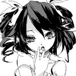  child darkness_iii finger_licking hair_ornament licking loli lowres monochrome oekaki okome shunsei_(muratou) viprpg 